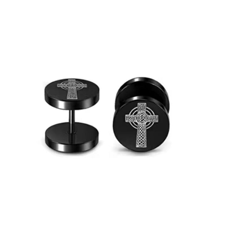 VIKING SYMBOLS STAINLESS STEEL STUD EARRINGS