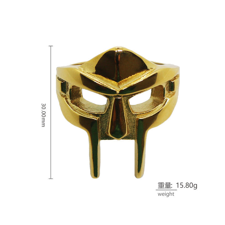 MF DOOM MASK STAINLESS STEEL RING