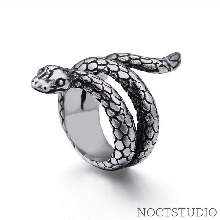 RETRO PUNK WINDING SNAKE COBRA STAINLESS STEEL RING