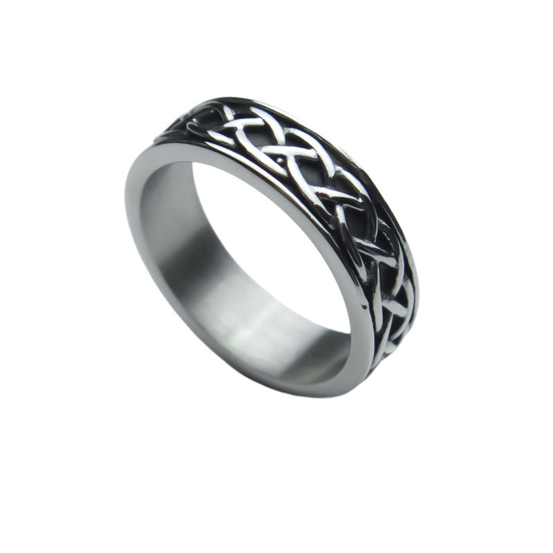 RETRO CLASSIC PATTERN STAINLESS STEEL RING